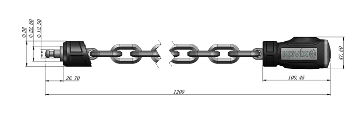 упрочненная цепь и надежное запирающее устройство цепь Kovix с сигнализацией