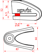 блокировка тормозного диска толщиной не более 6,5 мм механический замок для защиты мотоцикла от угона